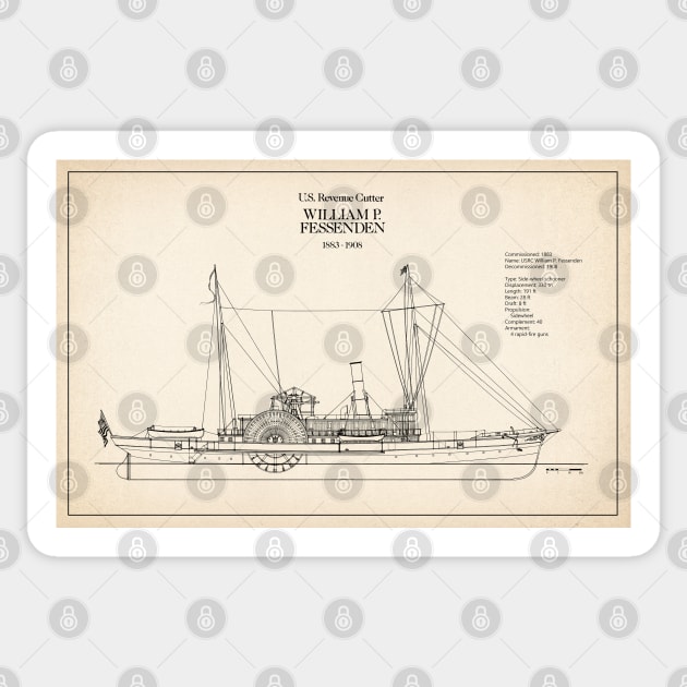 United States Revenue Cutter William P. Fessenden - SD Sticker by SPJE Illustration Photography